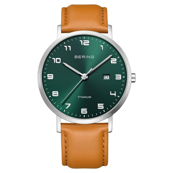 Bering Men's Titanium Green Dial Watch