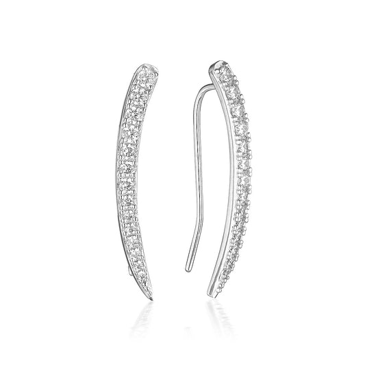 SUMMER SORBET VANILLA VINE EARRINGS LARGE SILVER