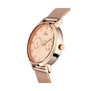 Titan Sparkle Beige Dial Analogue Multi Function Watch for Women