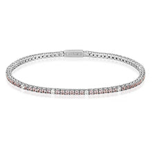 Load image into Gallery viewer, MILESTONE MORGANITE 2MM TENNIS BRACELET IN SILVER