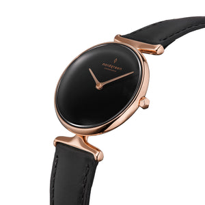 Nordgreen Unika 32mm Rose Gold Black Watch