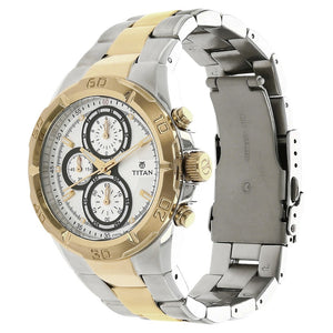 Titan Chronograph White Dial Stainless Steel Strap watch for Men