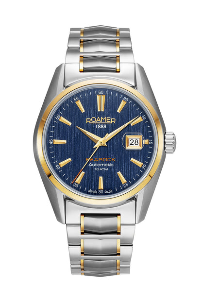 Roamer Searock 42mm Blue Dial Two Tone Stainless Steel Strap Watch