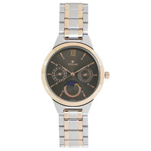 Load image into Gallery viewer, Titan Women&#39;s Elegance Moonphase Two-Tone Anthracite Dial Watch