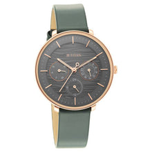 Load image into Gallery viewer, Titan Women&#39;s Svelte Black: Multi-Function Watch with Leather Strap