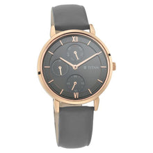 Load image into Gallery viewer, Titan Women&#39;s Regal: Roman Numeral Grey Dial &amp; Leather Strap Watch