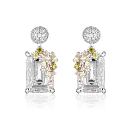 SUMMER SORBET BUBBLEGUM BLOSSOM MULTI COLOURED EARRINGS SILVER