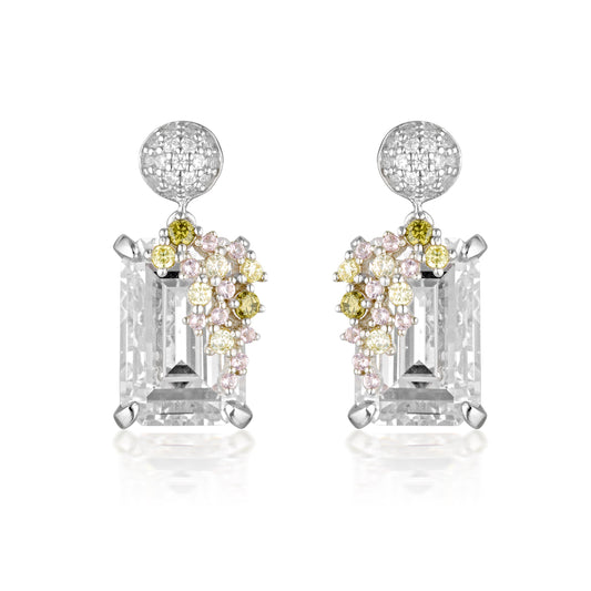 SUMMER SORBET BUBBLEGUM BLOSSOM MULTI COLOURED EARRINGS SILVER