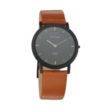 Load image into Gallery viewer, Titan Quartz Analogue Black Dial Leather Strap Watch for Men