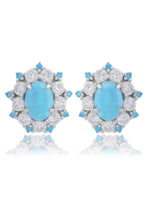 Load image into Gallery viewer, OPAL GLOW BARANGAROO BLUE CREATED OPAL EARRINGS