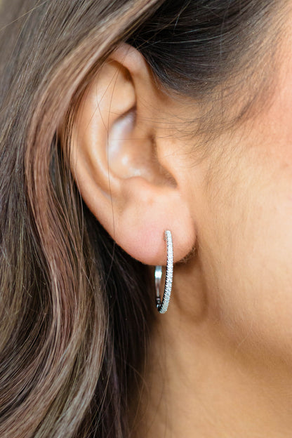 GEORGINI GOLD HOOPS 0.35TCW IN 9CT WHITE GOLD EARRINGS