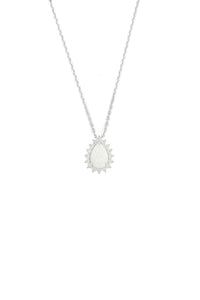 OPAL GLOW ROZELLE WHITE CREATED OPAL PENDANT SILVER