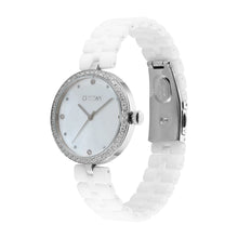 Load image into Gallery viewer, Titan Purple Ceramics Quartz Analogue Mother of Pearl Dial White Ceramic Strap Watch For Women