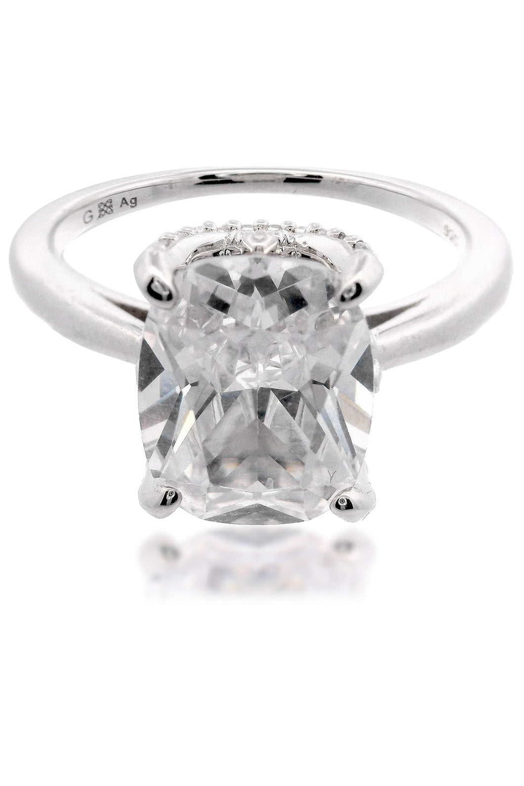 SYDNEY SOIRÉE ELAINE CUSHION CUT RING SILVER