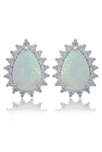 Load image into Gallery viewer, OPAL GLOW ROZELLE WHITE CREATED OPAL EARRINGS SILVER