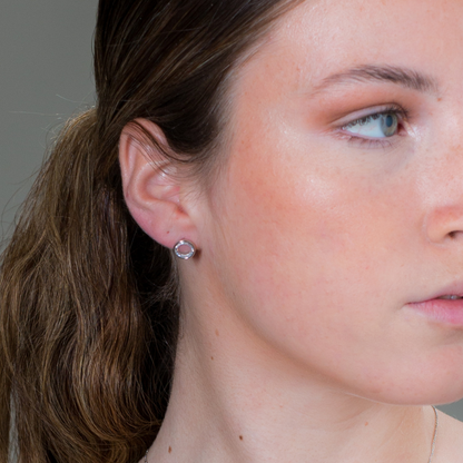 NOEL NIGHTS SLICED STONE EARRINGS SILVER