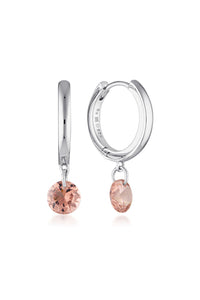 MIRAGE ALICE MORGANITE DROPLET EARRINGS SILVER