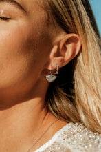 Load image into Gallery viewer, CHIC NOEL MOTHER OF PEARL FAN EARRINGS SILVER