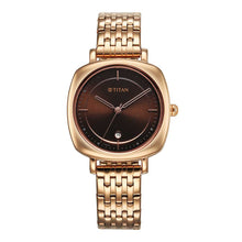 Load image into Gallery viewer, Titan Shaped Cases Brown Dial Metal Strap Watch