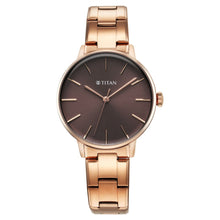 Load image into Gallery viewer, Titan TGIF Quartz Analogue Brown Dial Rose Gold Stainless Steel Strap Watch for Women