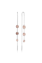 Load image into Gallery viewer, MIRAGE ETHEREAL MORGANITE THREADER EARRING SILVER