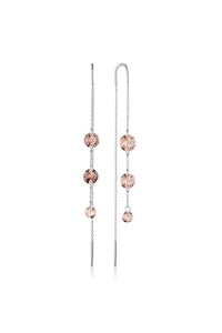 MIRAGE ETHEREAL MORGANITE THREADER EARRING SILVER