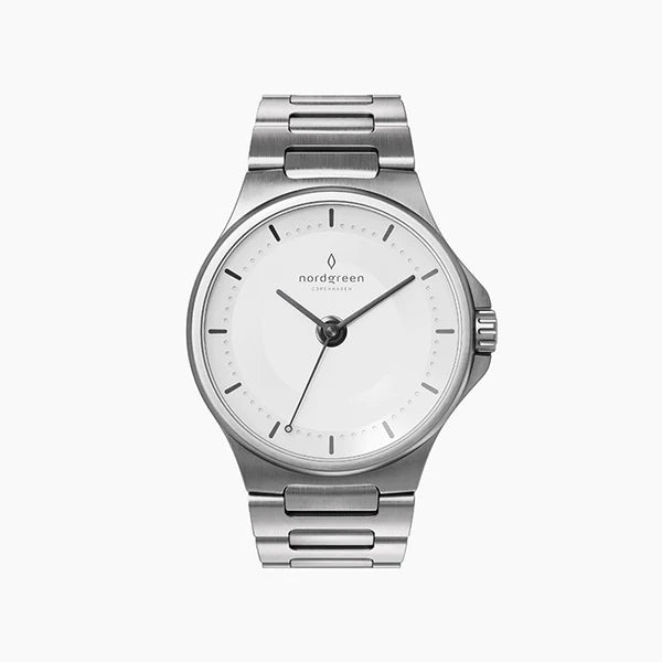 Nordgreen Guardian 36mm Silver Automatic with H-Link Strap Watch