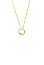 Load image into Gallery viewer, OPAL GLOW BLUE CREATED OPAL CIRCLE PENDANT GOLD