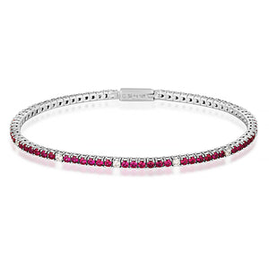 MILESTONE RUBY 2MM TENNIS BRACELET IN SILVER