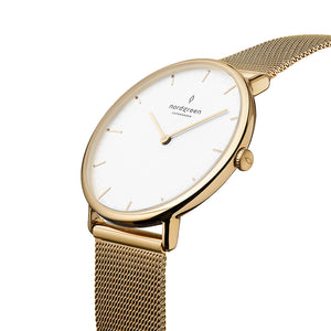 Nordgreen Native 32mm Gold Mesh Watch