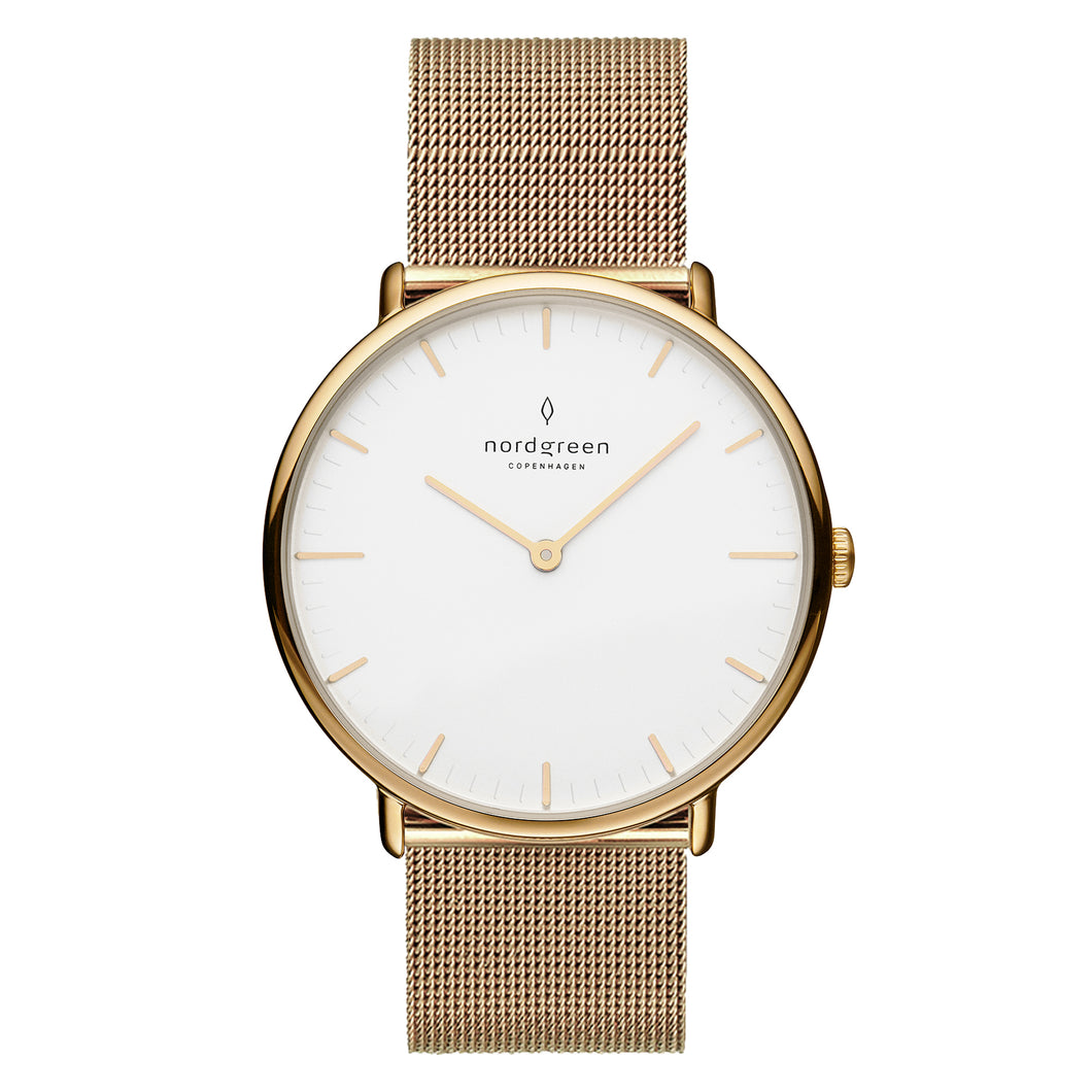 Nordgreen Native 32mm Gold Mesh Watch