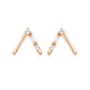 GEORGINI THE LAYERED EDIT TIGA EARRINGS ROSE GOLD