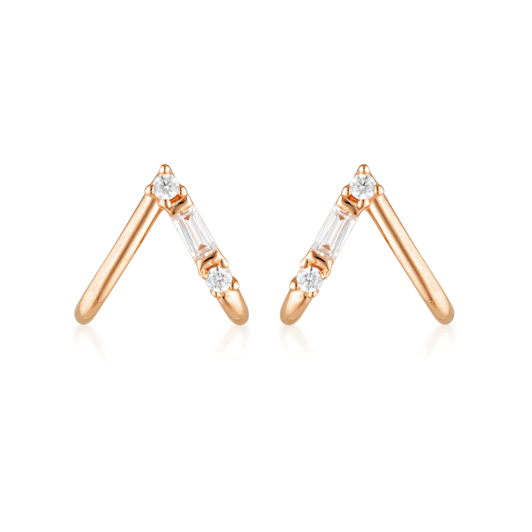 GEORGINI THE LAYERED EDIT TIGA EARRINGS ROSE GOLD