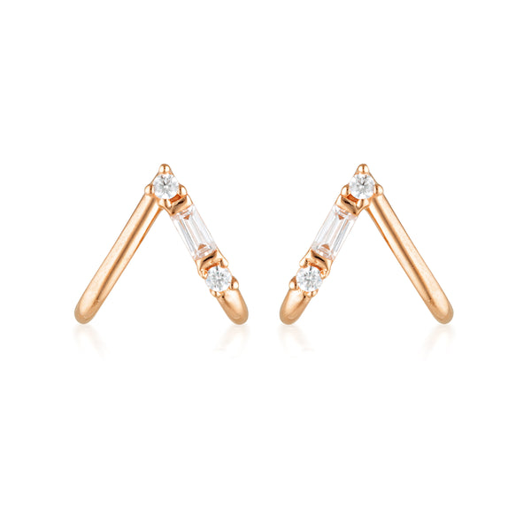 GEORGINI THE LAYERED EDIT TIGA EARRINGS ROSE GOLD