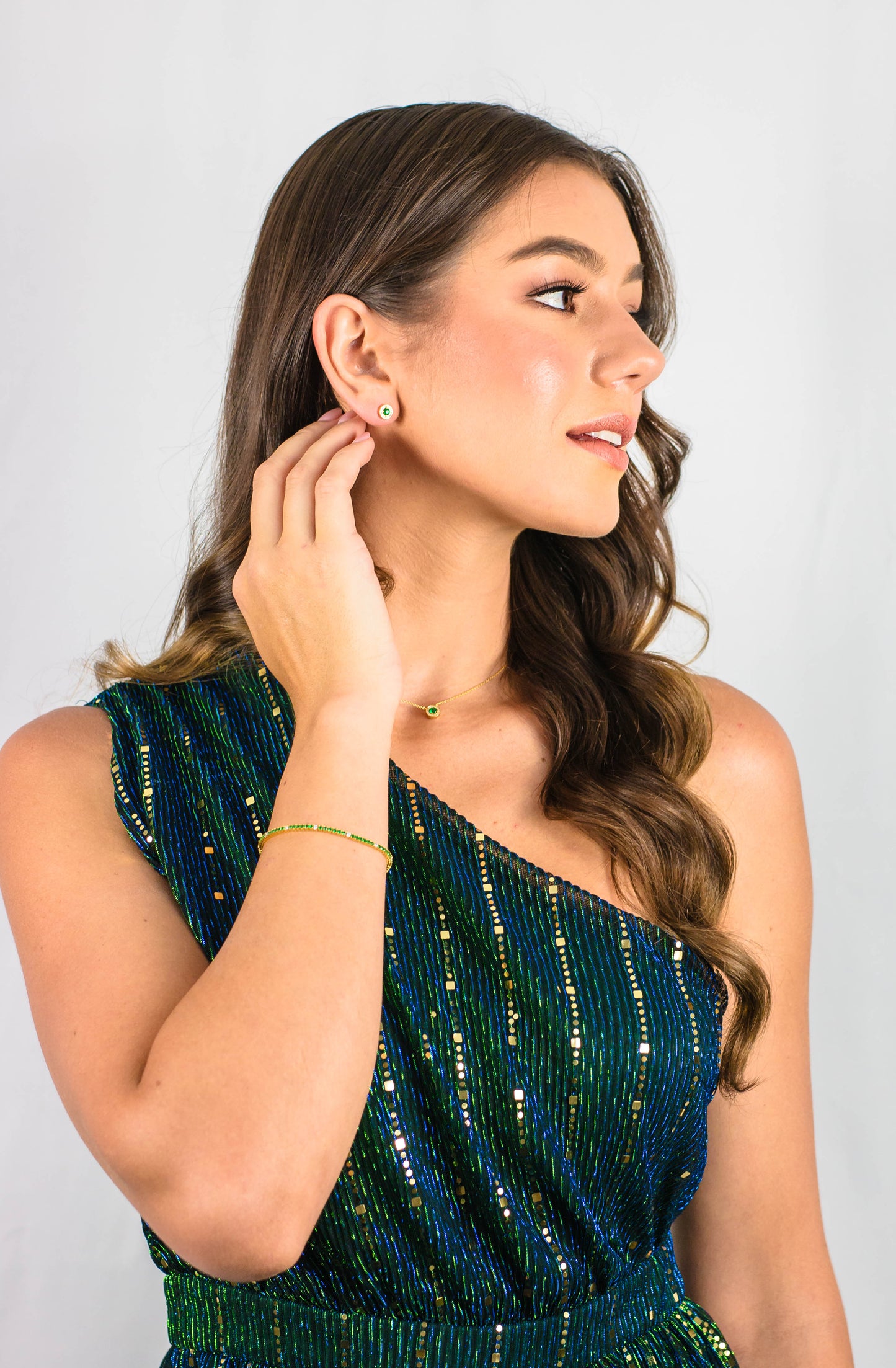 MILESTONE EMERALD 2MM TENNIS BRACELET IN GOLD