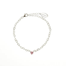 Load image into Gallery viewer, SWEETHEART HEART CHAIN BRACELET PINK SILVER