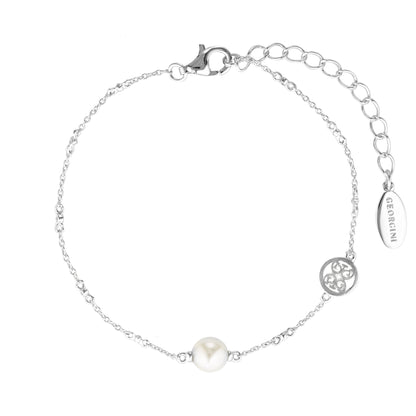 RED CARPET GLOBE PEARL BRACELET SILVER
