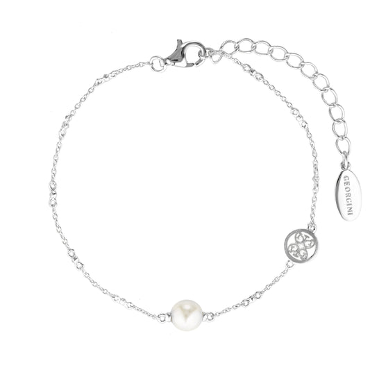 RED CARPET GLOBE PEARL BRACELET SILVER