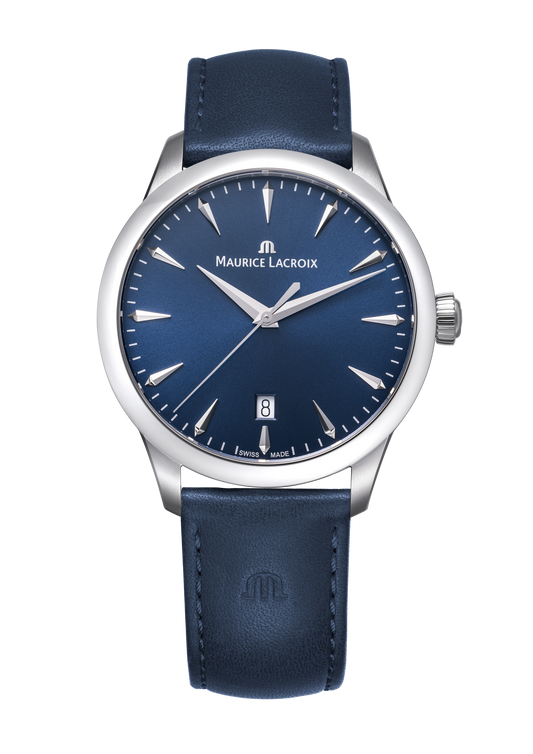 Maurice Lacroix 1975 Collection 39mm Blue Dial Easy Change Blue Leather Strap Watch