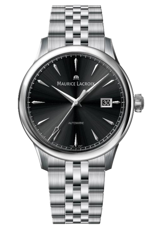 Maurice Lacroix 1975 Collection 39mm Black Dial Easy Change Stainless Steel Strap Watch