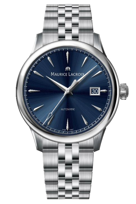 Maurice Lacroix 1975 Collection 39mm Blue Dial Easy Change Stainless Steel Strap Watch
