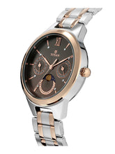 Load image into Gallery viewer, Titan Women&#39;s Elegance Moonphase Two-Tone Anthracite Dial Watch