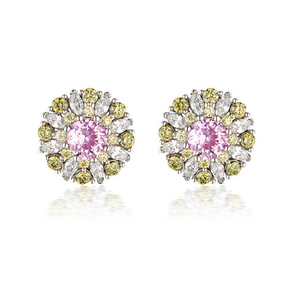 SUMMER SORBET BERRY BLOOM MULTI COLOURED EARRINGS SILVER