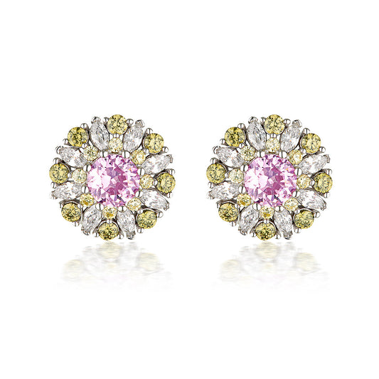 SUMMER SORBET BERRY BLOOM MULTI COLOURED EARRINGS SILVER