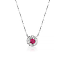 Load image into Gallery viewer, MILESTONE RUBY HALO PENDANT IN SILVER