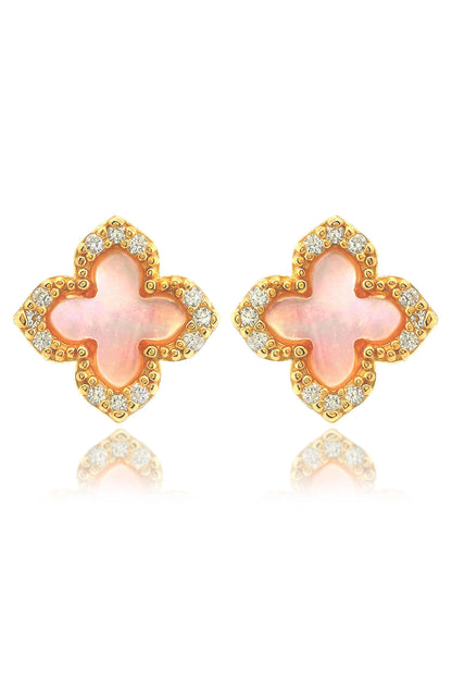 SYDNEY SOIRÉE FAIRWATER MOTHER OF PEARL STUD EARRINGS GOLD