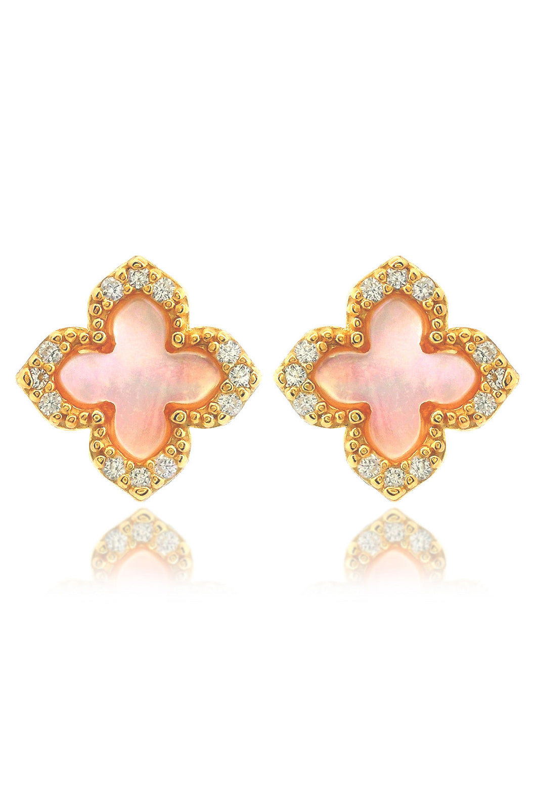 SYDNEY SOIRÉE FAIRWATER MOTHER OF PEARL STUD EARRINGS GOLD