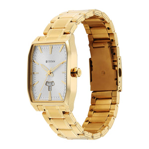 Titan Regalia Opulent White Dial Watch for Men