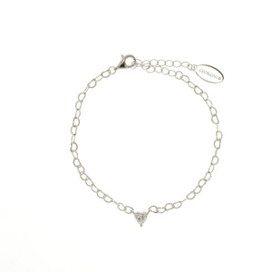 SWEETHEART HEART CHAIN BRACELET SILVER