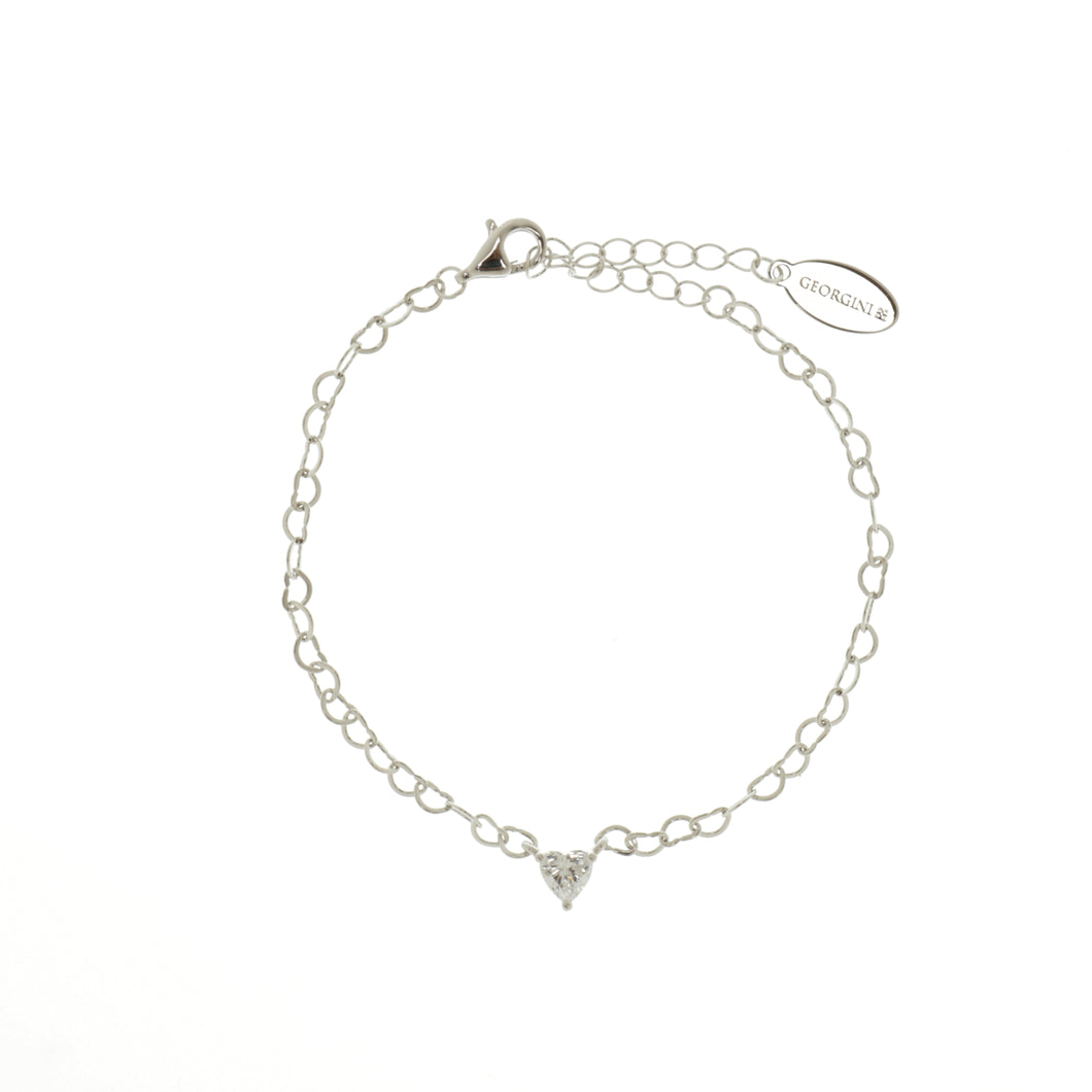 SWEETHEART HEART CHAIN BRACELET SILVER